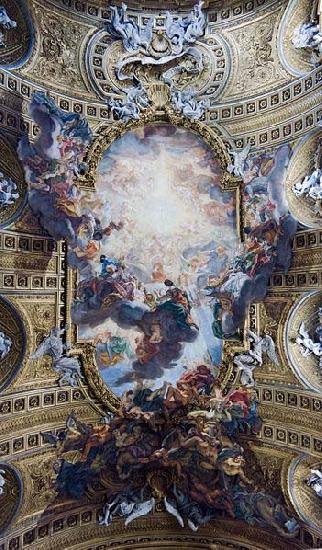 Giovanni Battista Gaulli Called Baccicio The Worship of the Holy Name of Jesus, with Gianlorenzo Bernini, on the ceiling of the nave of the Church of the Jesus in Rome. oil painting picture